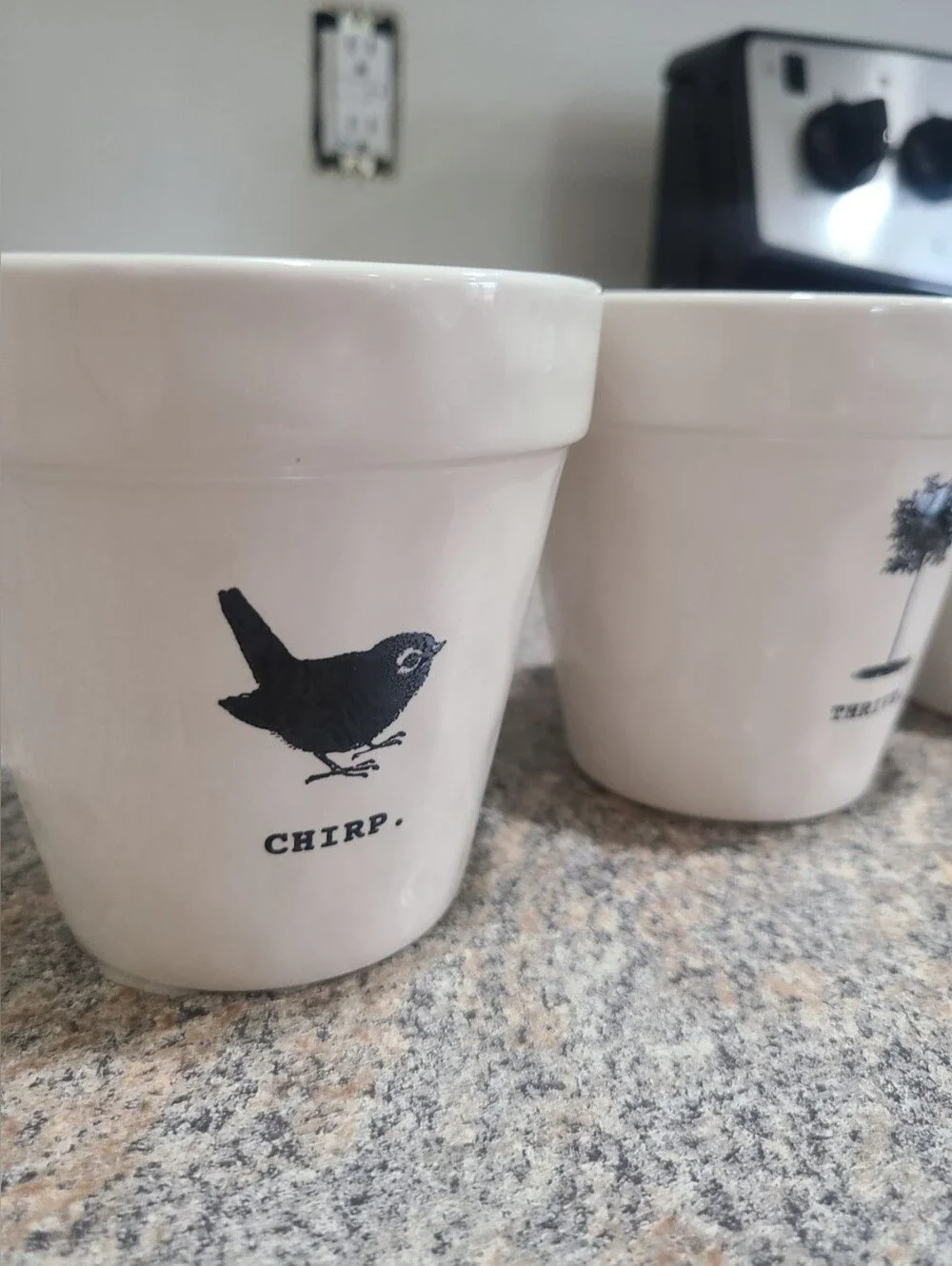 VINTAGE Rae Dunn Icon Spellout Planters HTF